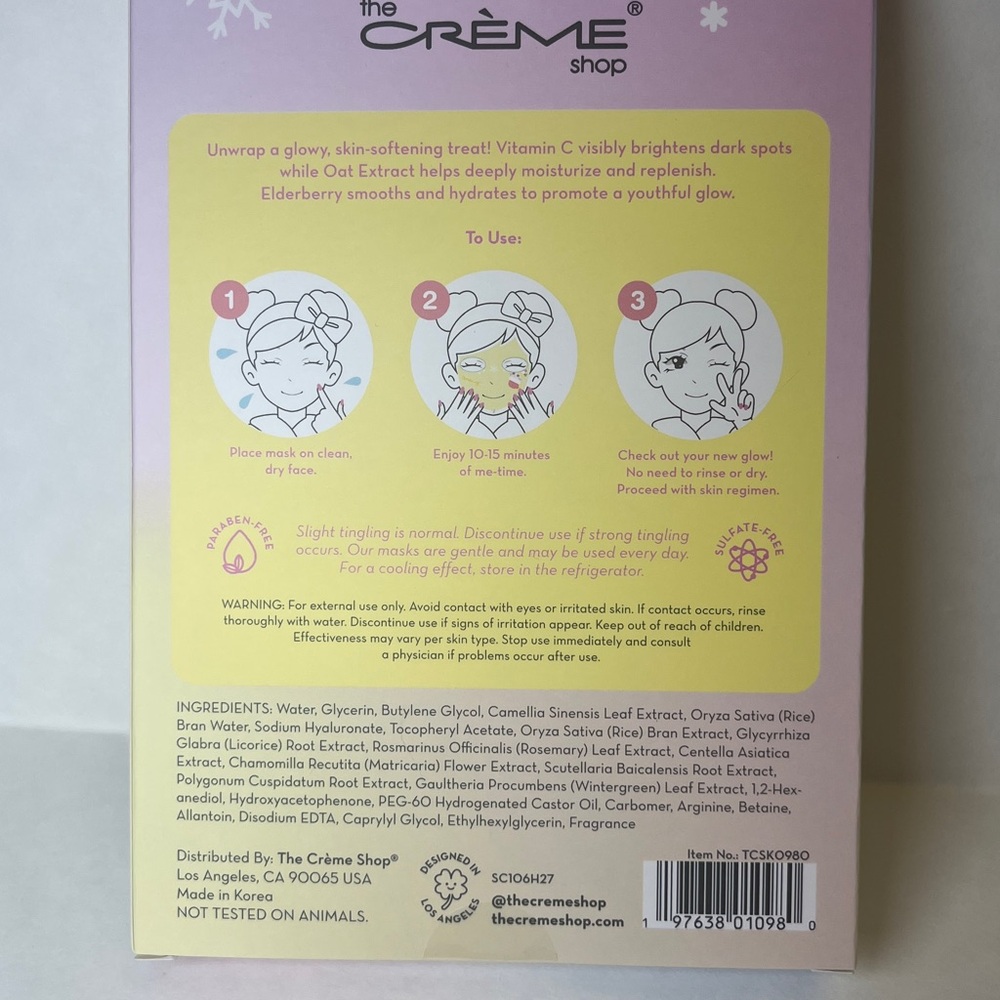 The Creme Shop Super Soothe Printed Essence Sheet Masks 3 pcs. Green Tea - Picture 3 of 4